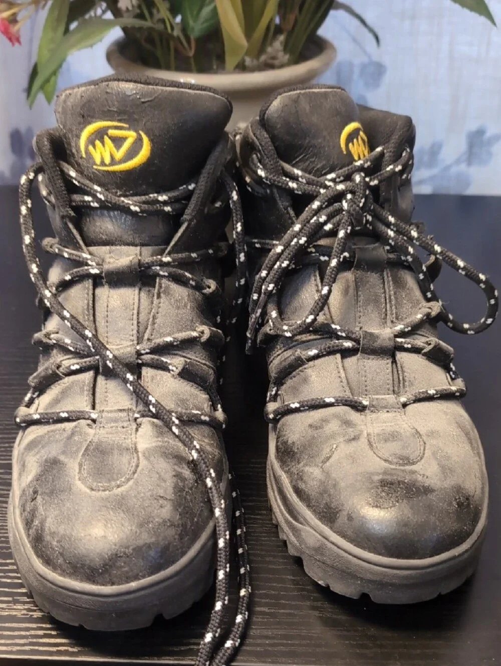 Men's Black Hiking Boots - WV Logo